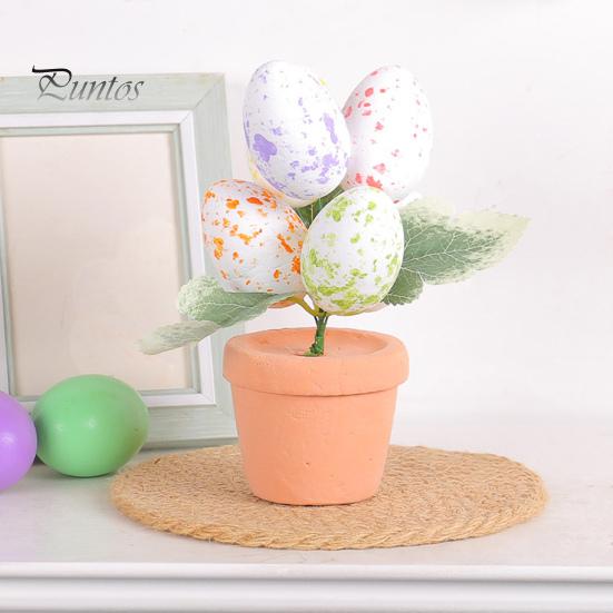 Osterei-Bonsai, bunt, simuliertes Osterei, Topfpflanze, DIY-Schaum-Hasen-Eier für Zuhause, Party-Dekoration