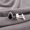 Natural Black Onyx Gemstone 925 Stamped Silver Jewelry Handmade Cufflinks 0.66" CL-6-17