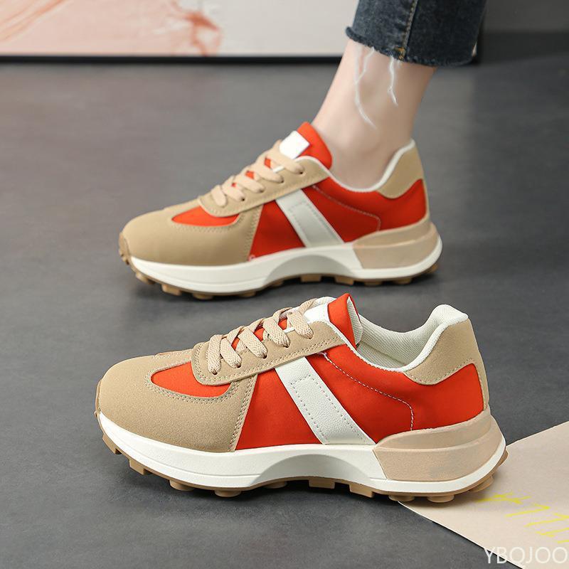 

Fashion Versatile Casual Women s Shoes 2024 New Sports Trend Daily Color Blocking Running Show Leg Length Vulcanized Shoes Zapatos Mujer 40 коричневый