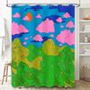 Floral Shower Curtain Botanical Nature Print Waterproof Fabric Bathroom Decor Vintage Farmhouse Style Home Textile Artistic Wall