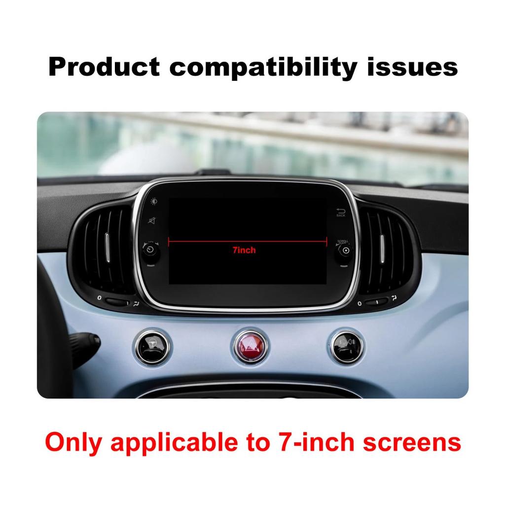 Real Hard Dry Carbon Fiber Sticker For Abarth 595 695 Fiat 500 2016-2024 Fiat 500E 2016-2019 LHD RHD Car 7inch Navigation Frame