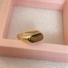 Li Luo Vintage Gold Brushed 925 Sterling Silver Adjustable Women's Ring