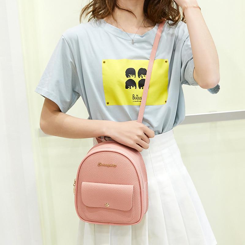 Mini Backpack Women PU Leather Shoulder Bag For Teenage Girls Kids Small Bagpack