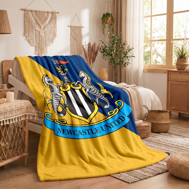 Newcastle United Football Print Flannel Blanket Soft Warm Sofa Bed Throw Blanket For Home Office Bedroom