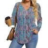 Womens Plus Size Long Sleeve Shirts  V Neck Tunic Tops Basic Loose Fit Tee Tops