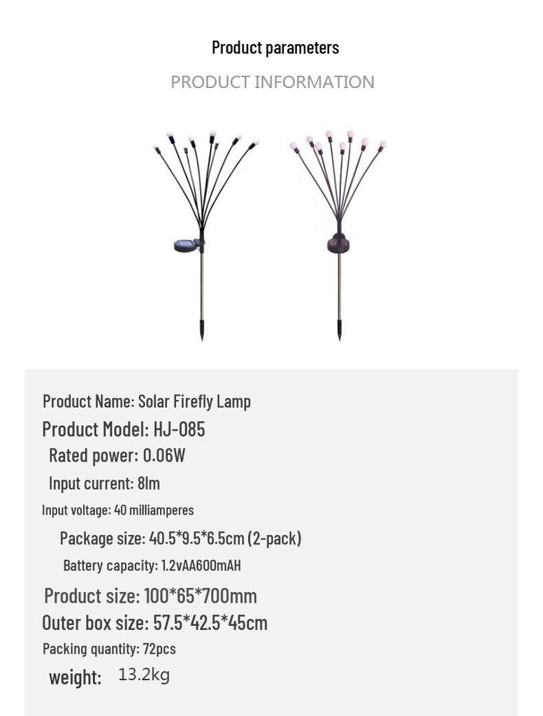 Solar Firefly Garden Lights: LED Courtyard Decor for Festive Ambiance.