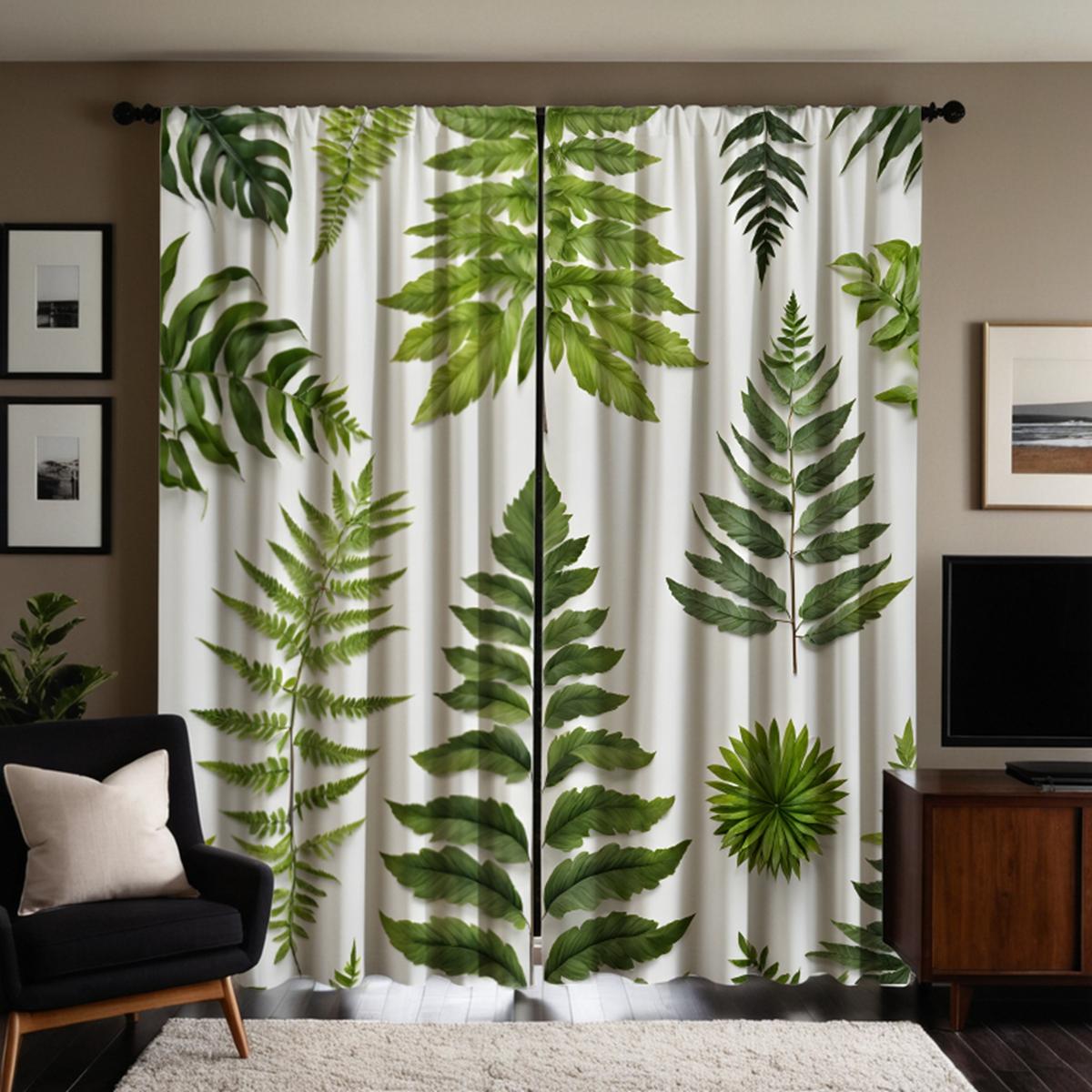 

2 шт. HD Юго-Восточная Азия Тропический лес Зеленый лист занавеска Зеленая завязка цифровая печать занавеска Стиль украшения дома Украсьте гостиную W52H63inchW132H160cm
