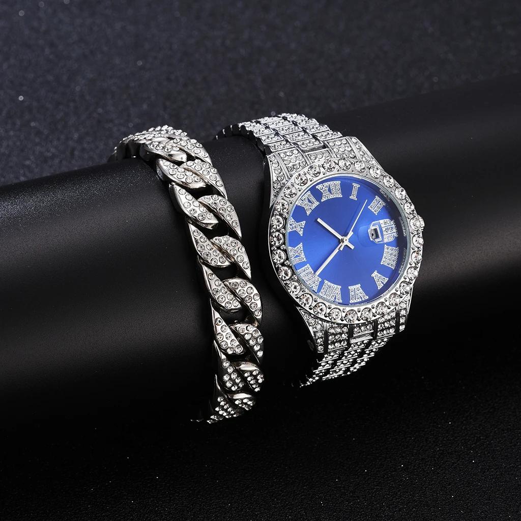 Iced Out Watch Men Luxury Brand Full Diamond Mens Watches AAA CZ Quartz Men's Watch Waterproof Hip Hop Male Clock Gift for Men