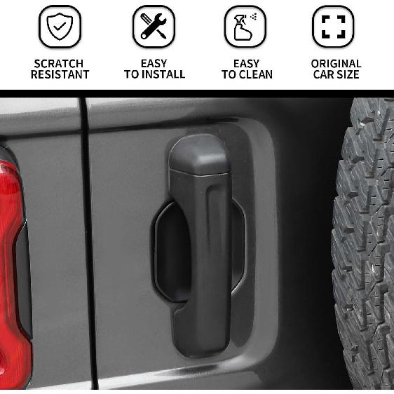 Hoolcar Exterior Door Handle Bowl Trims Outdoor Door Handle Insert Cover for 2018-2024 Jeep Wrangler JL JLU, Matte Black, 5PCs, Exterior Accessories