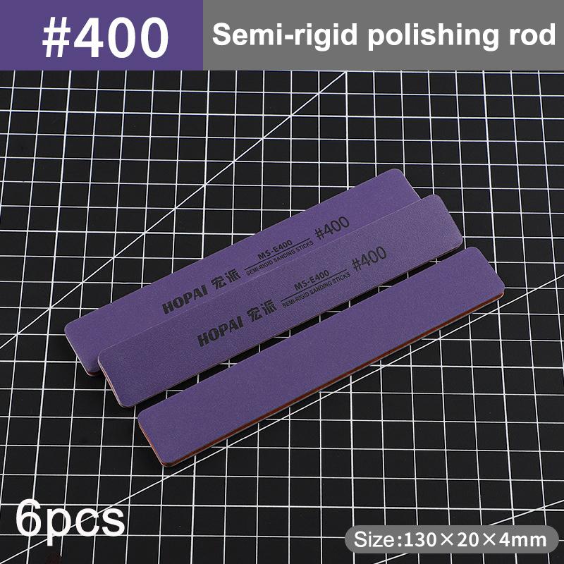 6 Stück MS-E400-1500 Halbflexible Schleifstäbchen Kunststoff-Modellbau-Polierstäbchen für DIY-Montage Modellbauwerkzeuge