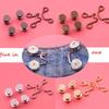 5-Set Metal Waist Buckle Extender for Jeans Adjustable Waist Extender Button for Pants Waist-in Button Nail-Free Detachable Button for Jeans Waist