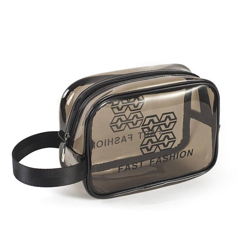 

Makeup Travel Transparent Bag Waterproof Thick Pvc Handheld Storage Bag Modern Gray S