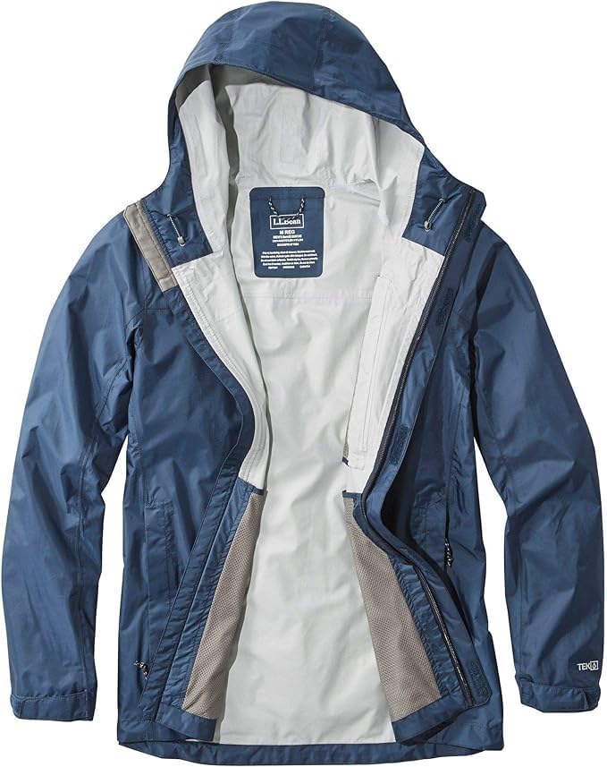 LL Bean Trail Model Rain Japan Size Deep 0UMR225004 Men's Jacket, Fit, M, Blue, Sapphire,