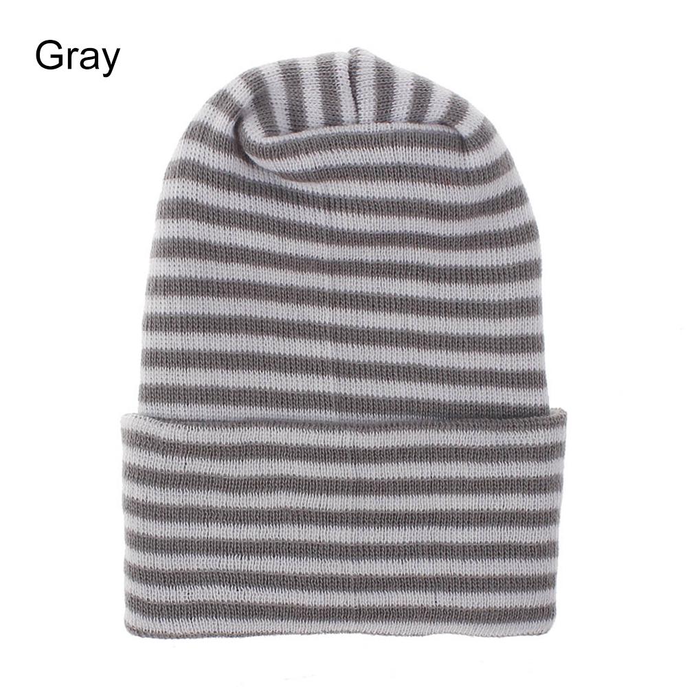 Stripe Infant Hat For 0-6 Month Newborn Baby Hospital Hat Soft Cotton Cute Big Bow Beanie Cap Winter Turban Hats for Baby Girls