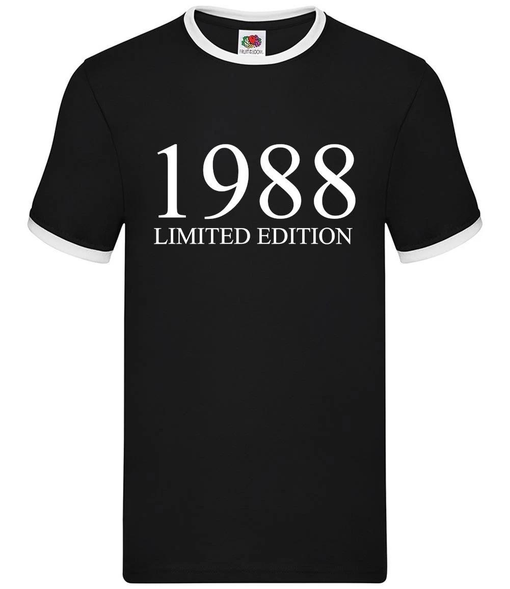Limited Edition 1988 - Mens Ringer - Birthday Present 36th 36 Gift Age L