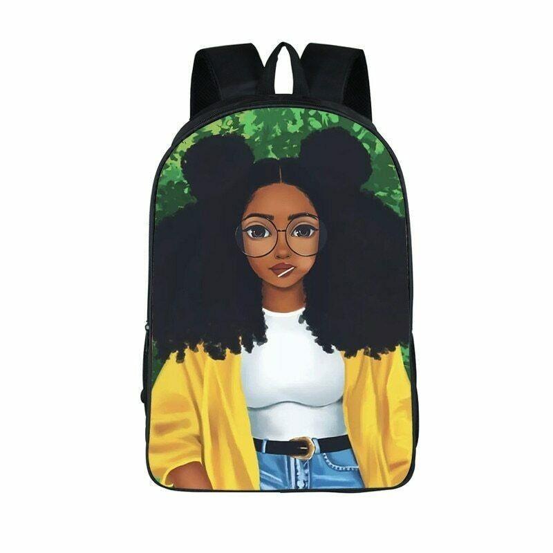 Afro-Afrikanische Schönheit Schwarze Prinzessin Wasserdichter Schulrucksack Mit Verstellbaren Schultergurten