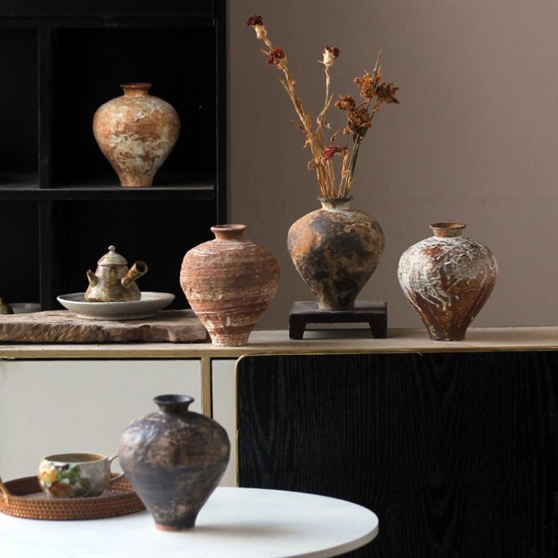 Ceramic Vase Handcrafted Kiln-transformed Earthenware Jars Flower Vase Flower Arrangement Accessories Ceramic Handicrafts