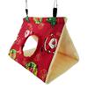 Cute Christmas Winter Warm Bird Nest House Small Pet Hanging Hammock Birds Hideaway Sleeping Bed Fuzzy for Parrot Parakeet Cockatiels