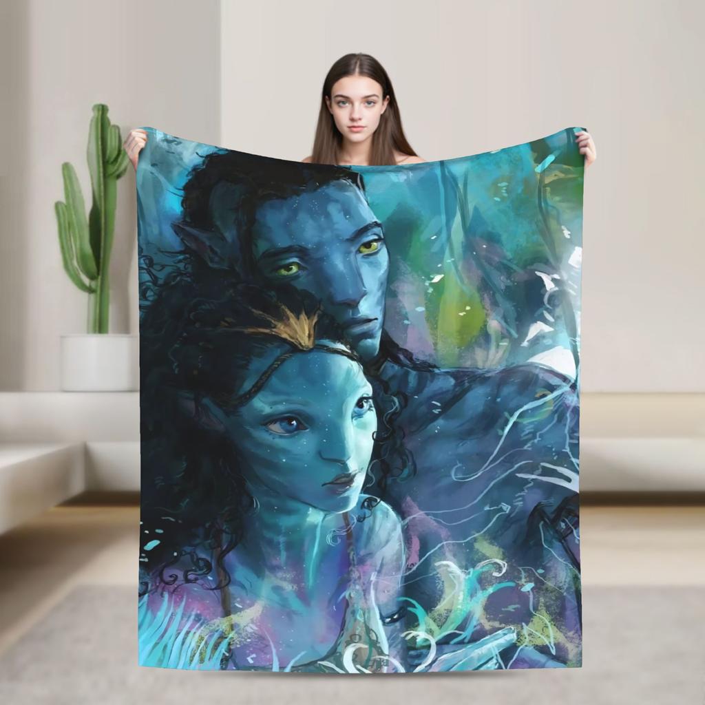 2025 Avatar 3 Movie Knitted Blanket   Fuzzy Throw Blanket Bed Sofa Personalised Soft Warm Bedsprea