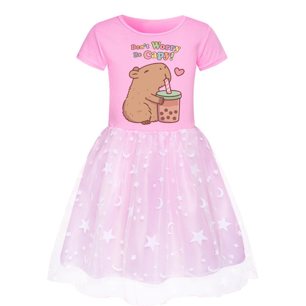 Copybara printed girls star rainbow lace dress 4294