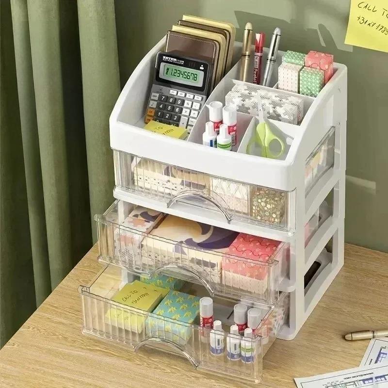 Neuer Schreibtischschubladen Kosmetik-Organizer Transparente Box Große Kapazität Vier Schminktisch Lippenstift Hautpflegeprodukte Aufbewahrungsbox