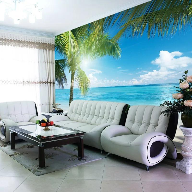Meerblick 3D Tapete Sonnenschein Landschaft Wandbild Wohnzimmer Thema Hotel Hintergrund Wandpapier Heimdekor