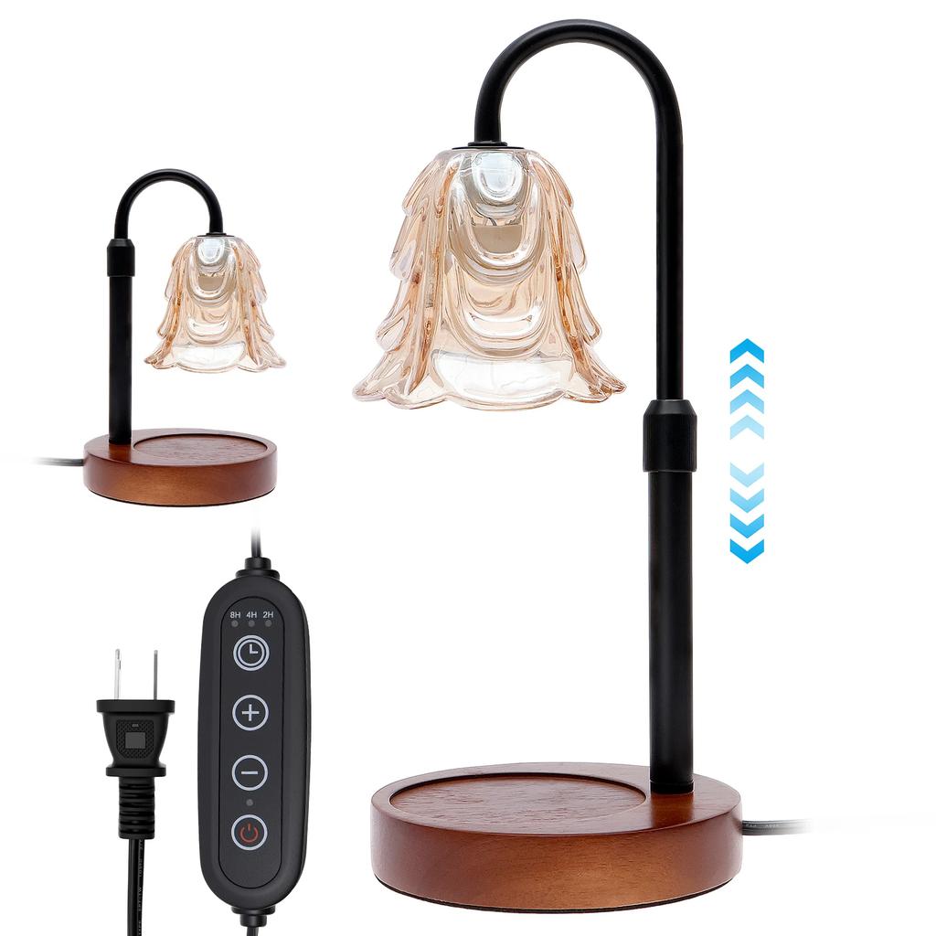 Flower Candle Warmer Lamp with Timer 4 Speed Dimmable Height Adjustable Base House Warming Birthday Gifts New Home Decor