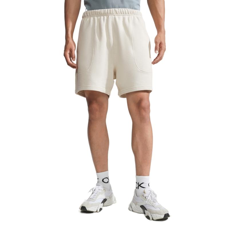 Calvin Klein Logo Embroidered Loose Fit Shorts Unisex Shorts Milk-White 40829ST-YAE