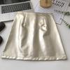 Silver High-Waist Leather Mini Skirt: Anti-Exposure, Korean Style, Versatile for Spring/Autumn, 2025 Women's Fashion