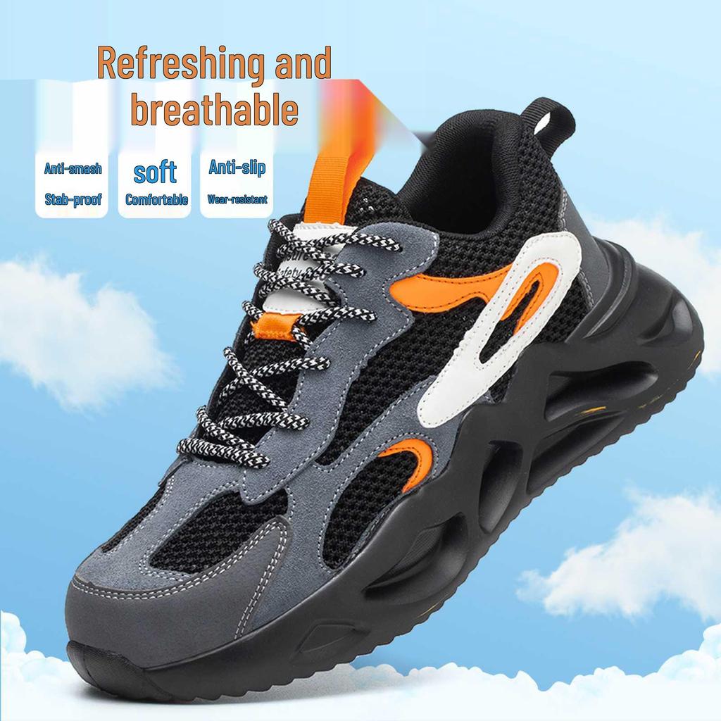 Unisex Summer Steel Toe Work Shoes: Lightweight, Anti-Smash, Anti-Puncture, Wear-Resistant Sole