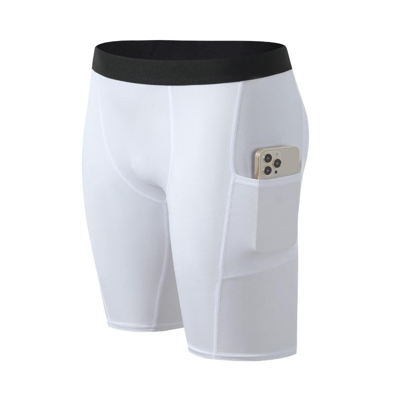Men's High Elastic Quick-Dry Basketball Fitness Shorts with Pockets