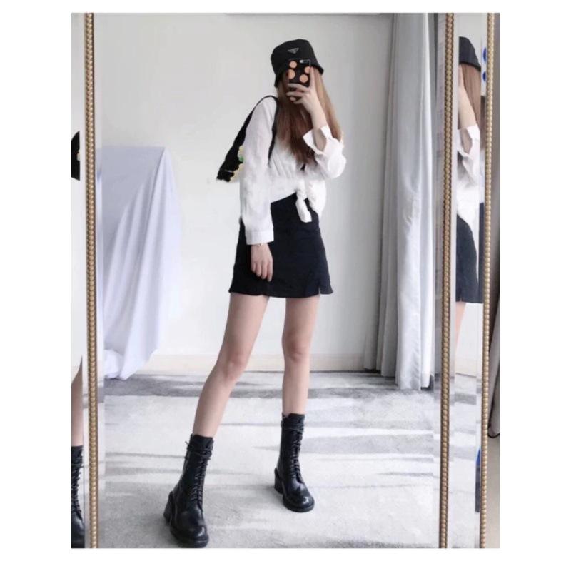 Cowhide Version~ Ann Martin Boots Women's 2025 Autumn and Winter New Versatile British Style Leather Locomotive Boots High-heeled Short Boots Women