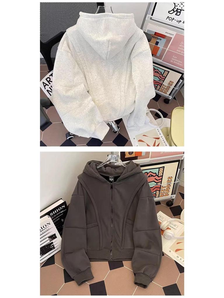 8XL Herren Schwergewicht Trendiger Amerikanischer Schnitt Dekonstruierter Cardigan Hoodie für Herbst/Winter