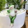 Miniature Frog Figurine Garden Drinking Frog Statue Planter Hugger Resin