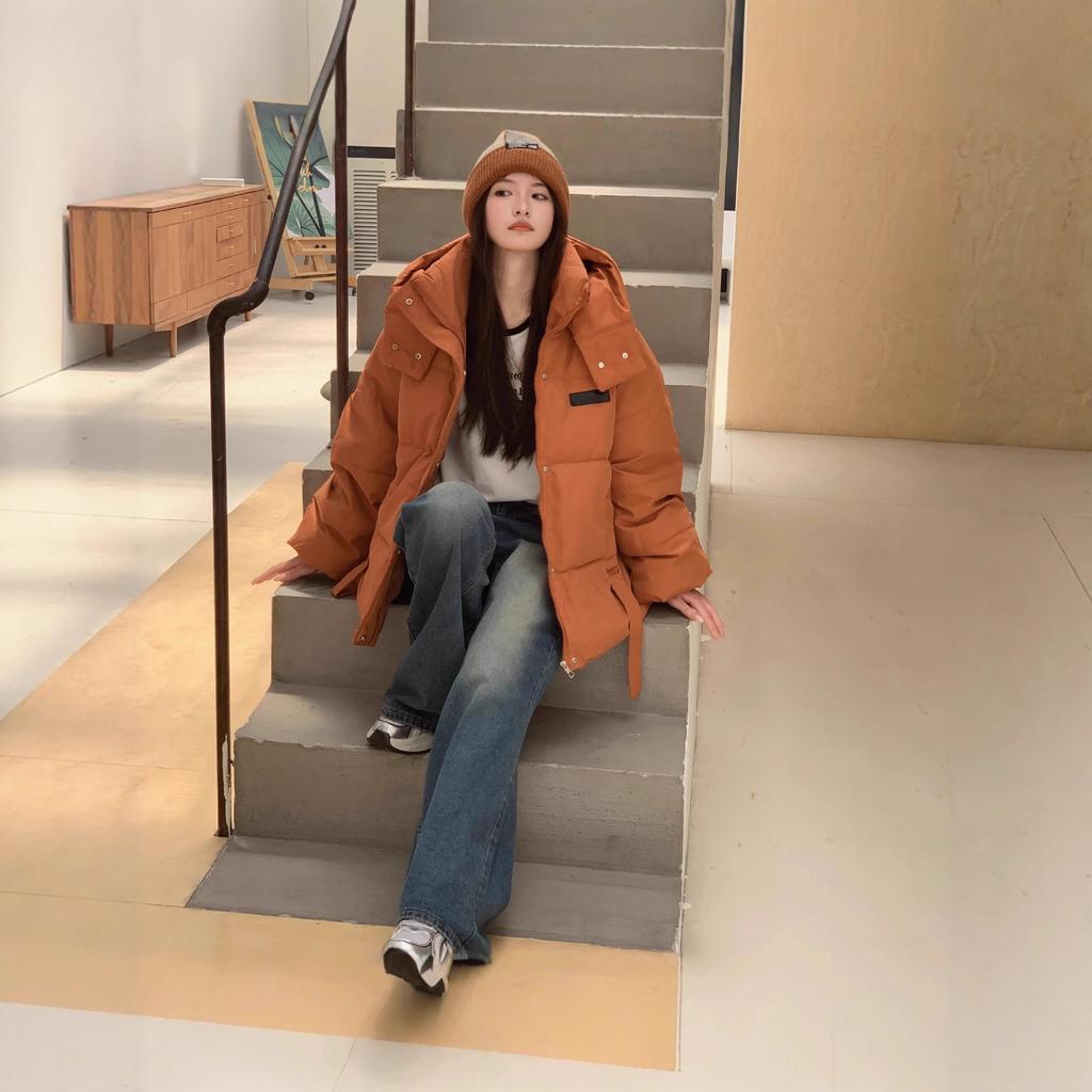 Short Down Cotton-padded Clothes Women's Korean Version College Loose Autumn and Winter Warm Jacket Cotton-padded Jacket
