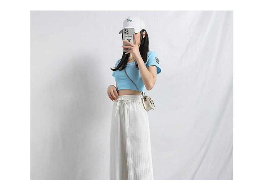Plus Size Ice Silk Wide Leg Pants: Women's High Waist Loose Fit, Summer Thin, Extra Large Up To 300 Jin.