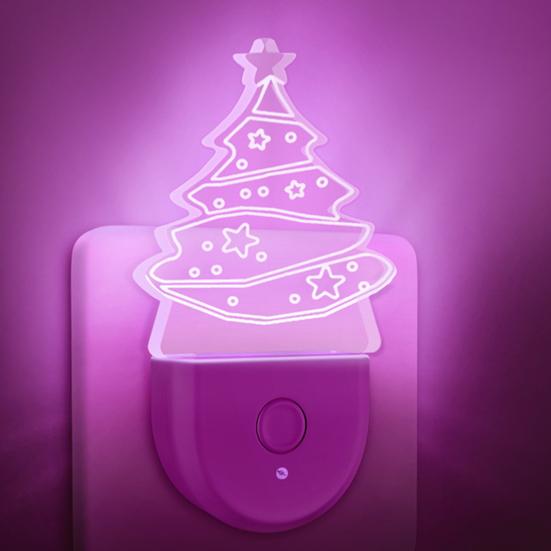 Night Light Christmas Tree Shape Projection 3D Effect Energy-Saving 0.5W