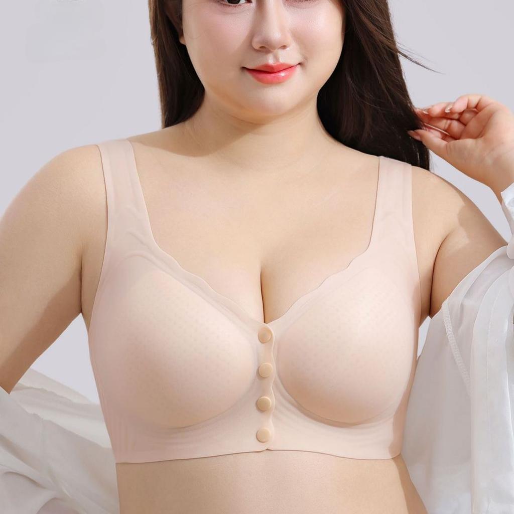 Front-hook Large Size Ultra-thin Breastfeeding Bra with Gathered Breasts and Breathable and Comfortable Wire-free Bra