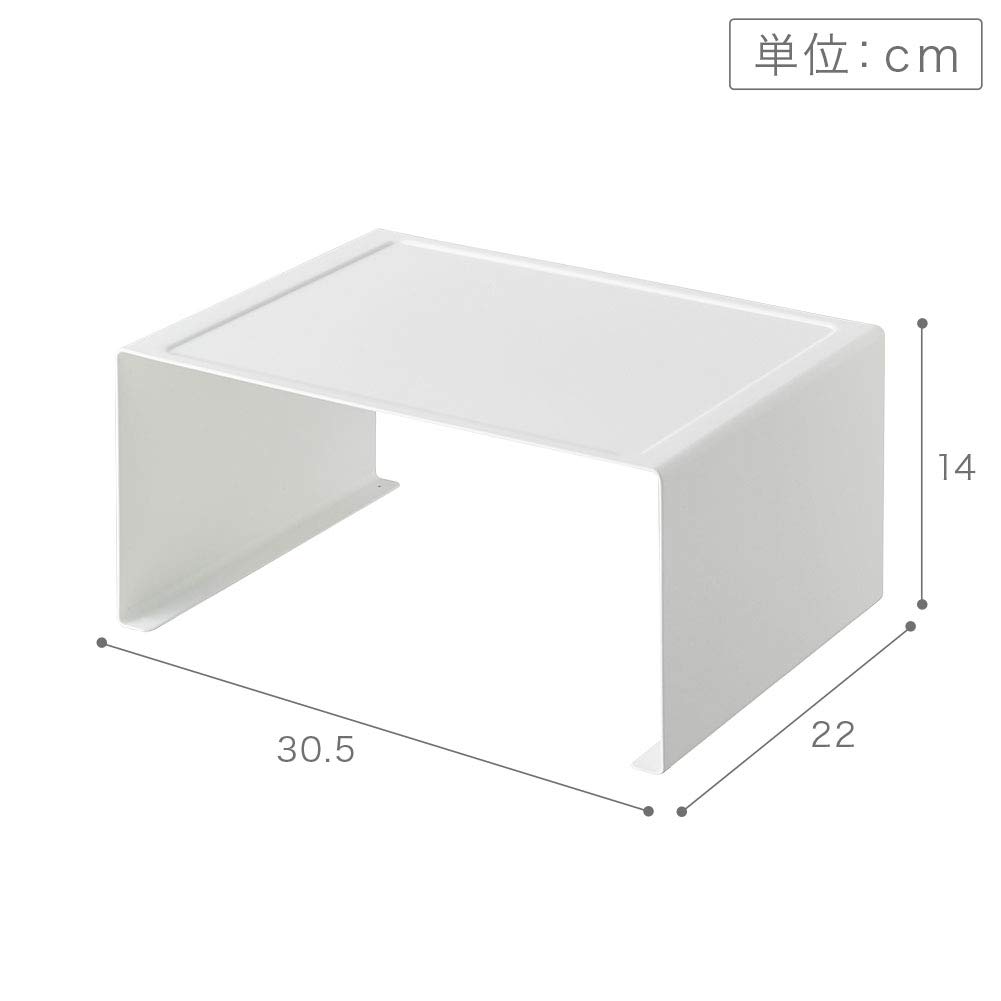 Yamazaki Torn Stapelbar Köksställ i Stål, L-format, Stort, Vitt, Ca. 12,5" B x 8,8" D x 5,5" H, Modell 3791
