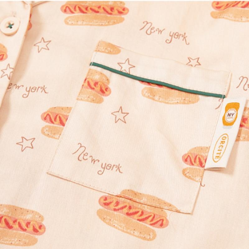 Orcite Women S Long Sleeve Pajama Set New York Hot Dog G009