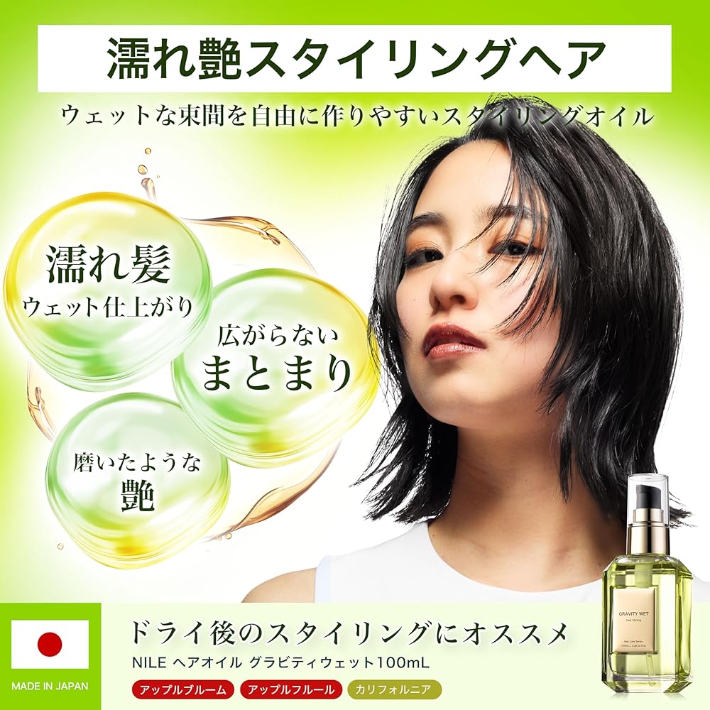 Nile Styling Oil Hair Oil Wet Look Gravity Wet Refill 200ml California Grapefruit Scent