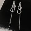 Exquisite Double-Layer Water Drop Long Tassel Earrings: Simple, Elegant, and Face-Slimming Design for a High-End Feel