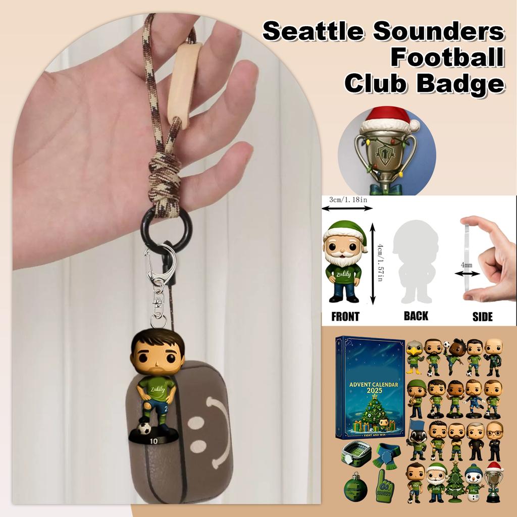 2D Ebene+Flugzeugbox +24 Stück+ Seattle Seaside Football Club Countdown-Box Weihnachts-Adventskalender