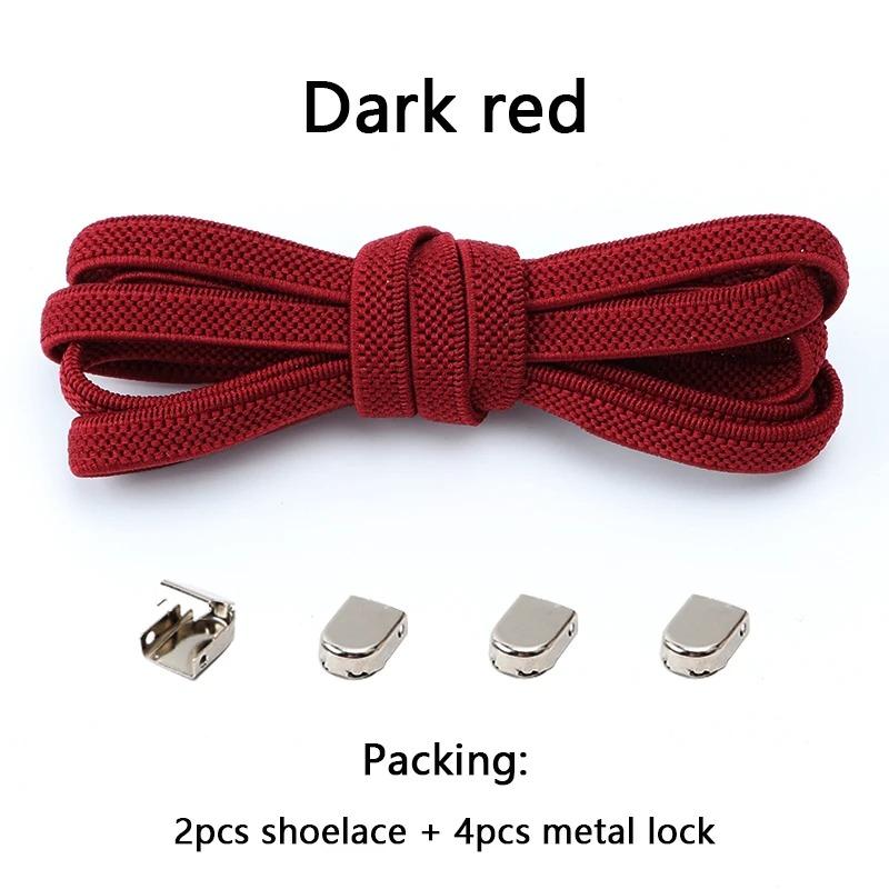 1 Pair Flat Shoe Laces For Sneakers Elastic Shoelaces Without Ties Press The Metal Lock Lazy Shoes Lace Rubber Band Accessories
