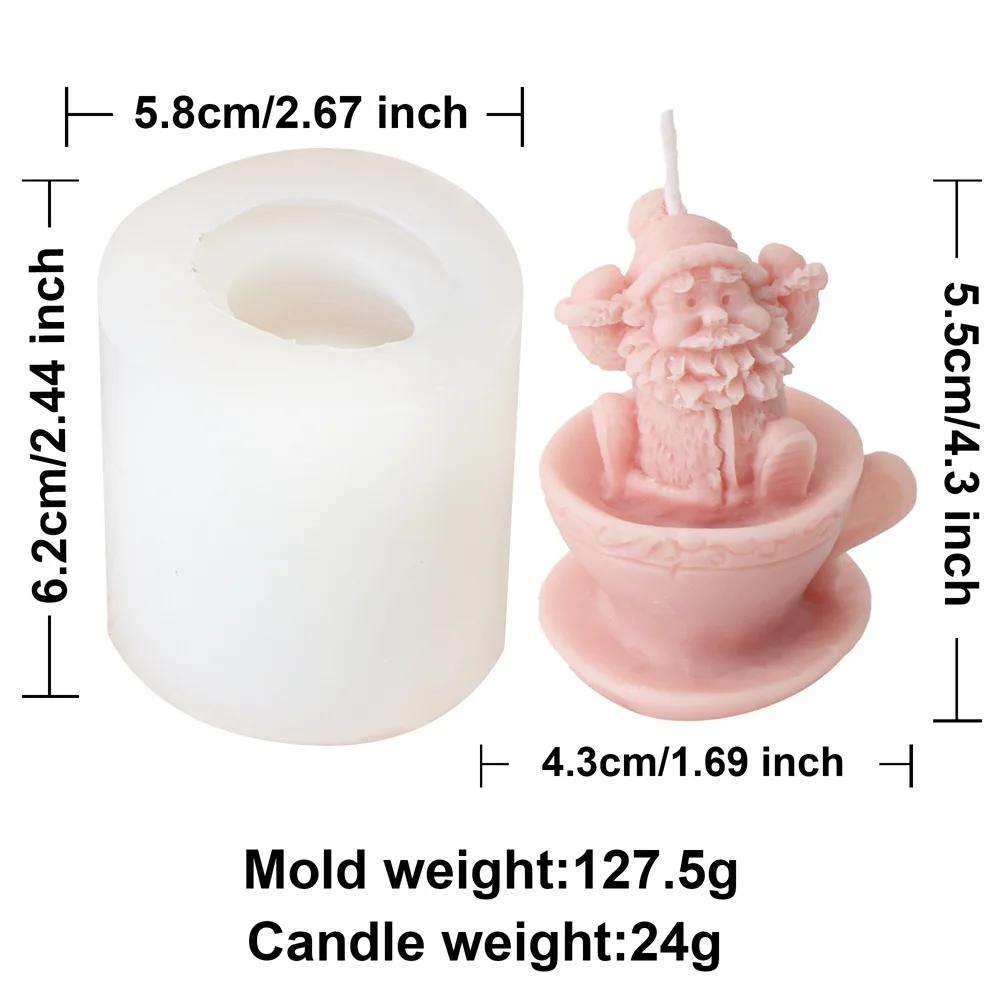 

Рельефная чашка для чая Санта-Клаус, шарф для изготовления свечей, снеговик, гипсовая кукла, силиконовая форма, рождественская шапка, борода, гном, мыло, подарки, домашний декор