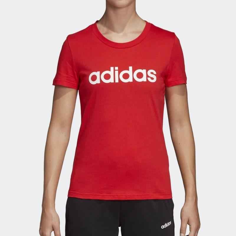 adidas T Shirts Women's Orange Crew Neck Moderate Straight Fit DU0631