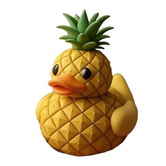 Fruit Duck Figurine Resin Fruit Themed Duckling Statue Peach Strawberry Duck