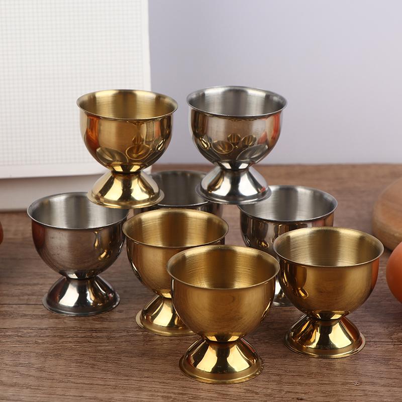 4Pcs Handy Stainless Steel Boiled Egg Cups Stand Rack Eggs Holder Egg Holder Kitchen Breakfast Cooking Tool Egg Cups Set