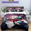 3Pcs Harley Quinn'S Wild Style Bedding Set Soft Fabric Duvet Cover Pillowcases Home Christmas Xmas Halloween Gift 1 Duvet Cover 2 Pillowcase N1466