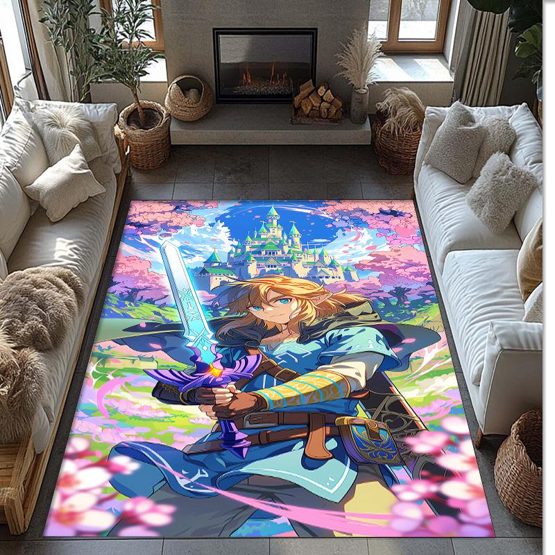 Zelda Crystal Velvet Rug, Soft Anti‑Slip Crystal Velvet Carpet for Living Room Bedroom Home Decor